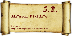 Sümegi Miklós névjegykártya