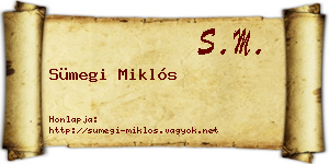 Sümegi Miklós névjegykártya